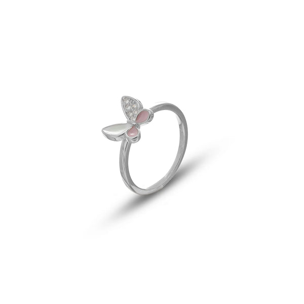 Silver Blush Flutter Butterfly Ring