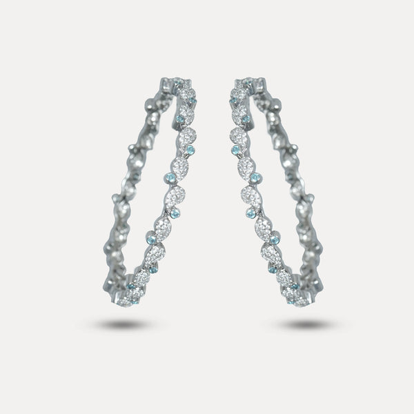 925 Sterling Silver Aqua Spark Bangles For Women