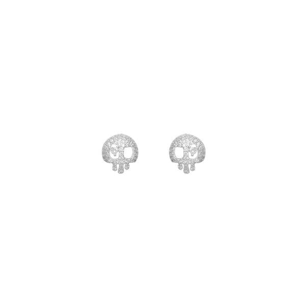 925 Silver Frost Drip Skull Studs