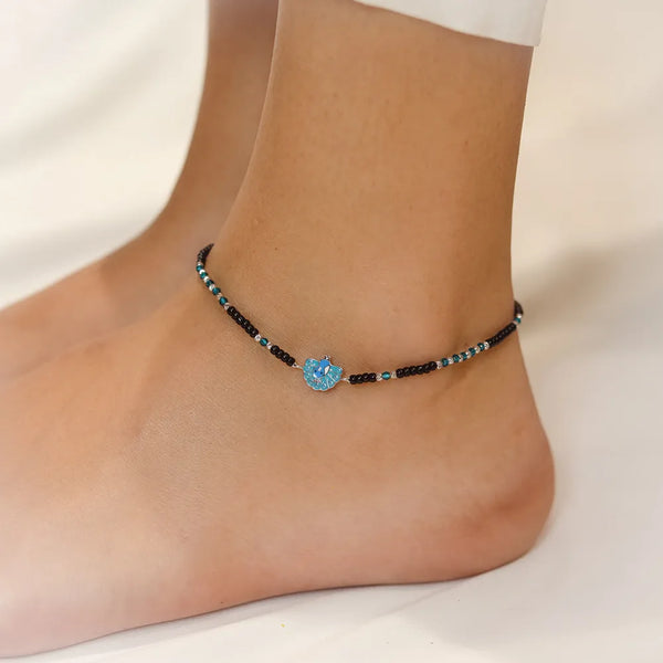 Silver Peacock Anklet