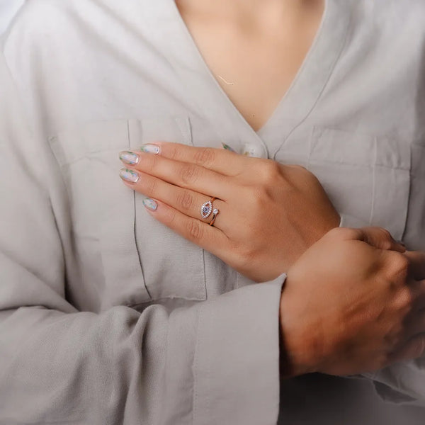 Rosé Midnight Evil Eye Ring