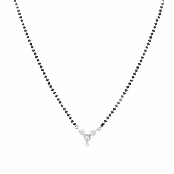 Silver Love's Blossom Mangalsutra - tassyasilver.com