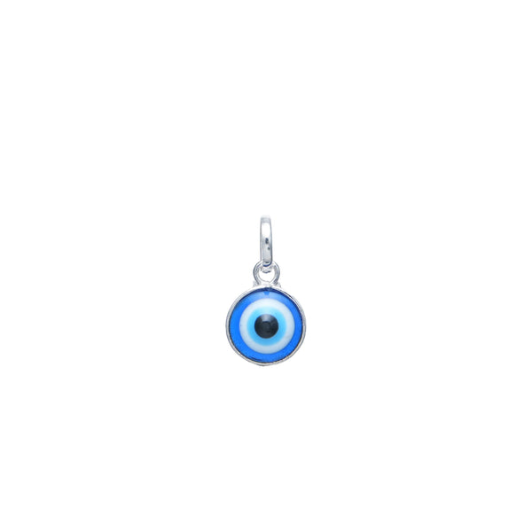Silver Blue Evil Eye Charm Pendant
