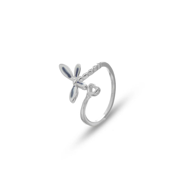 Silver Midnight Flutter Butterfly Ring