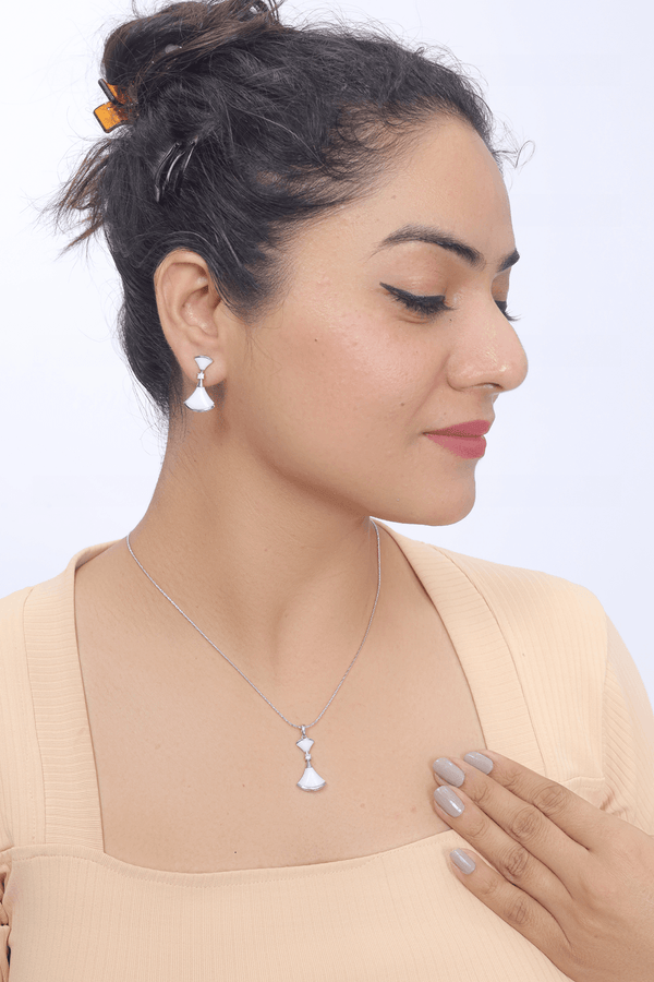 Silver Moonlit Magic chain pendant earring set - tassyasilver.com