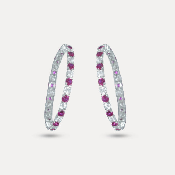 925 Sterling Silver Ruby Radiance Silver Bangles For Women
