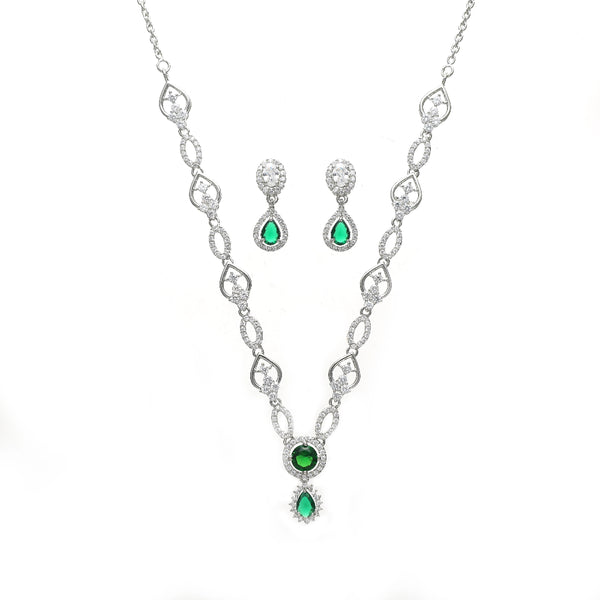 Green stone necklace set