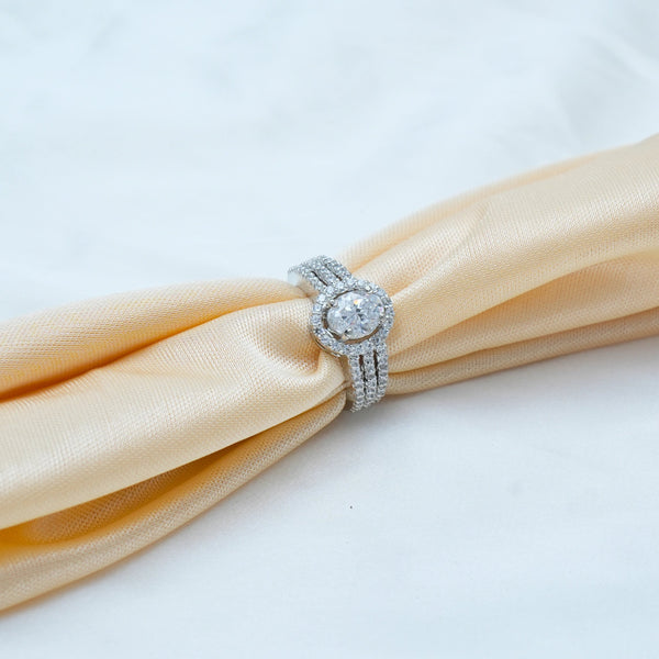 Silver Halo Shine Ring