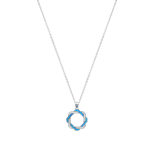 Silver Intertwined Halo Chain Pendant