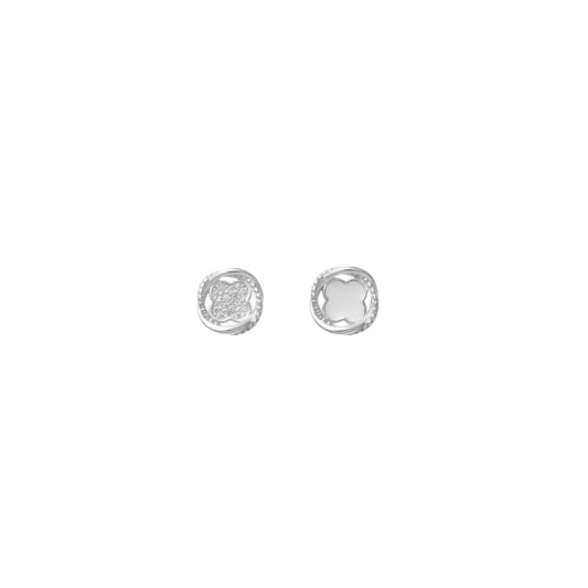 Silver Intertwined Sparkle Studs