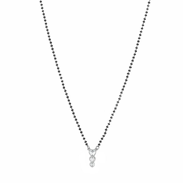 Silver Double Diamond Bliss mangalsutra - tassyasilver.com