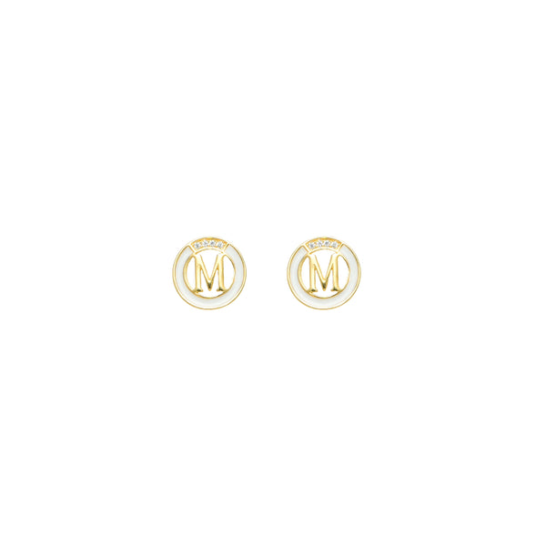 Golden Initial M Studs