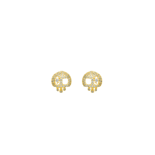 925 Silver Drip Luxe Skull Studs