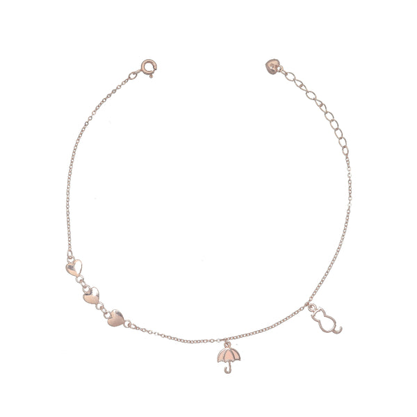 Silver Love and Luck Anklet