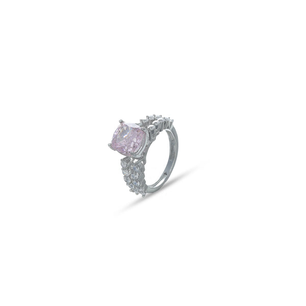 Silver  Blush Shine Ring