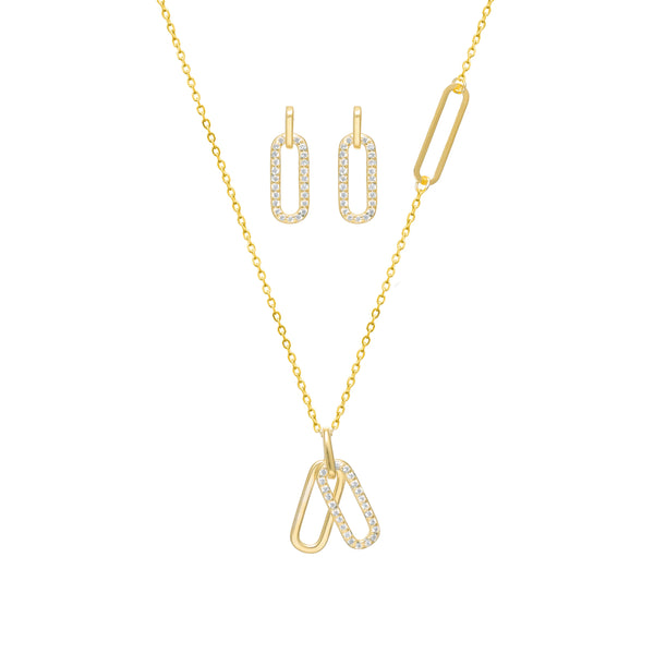 Tassya Golden Link Pendant – Trendy gold-plated 925 silver chain with bold link design, perfect for chic everyday styling.