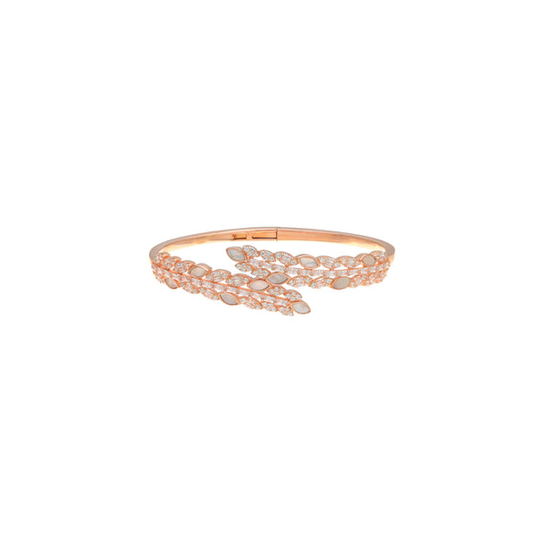 925 Silver Rose Leaf Spark Kada