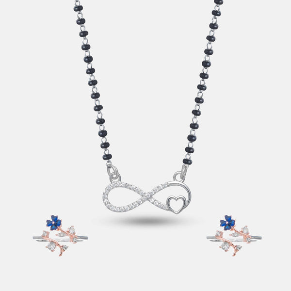 925 Silver Mangalsutr With Forever Toe Ring Set