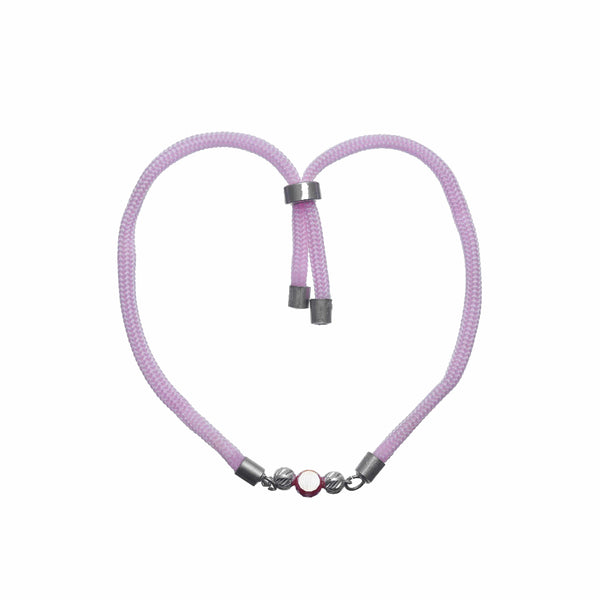 Silver Pink Pearl Rakhi