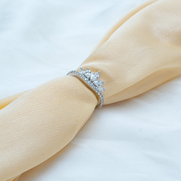Silver Crown Spark Ring