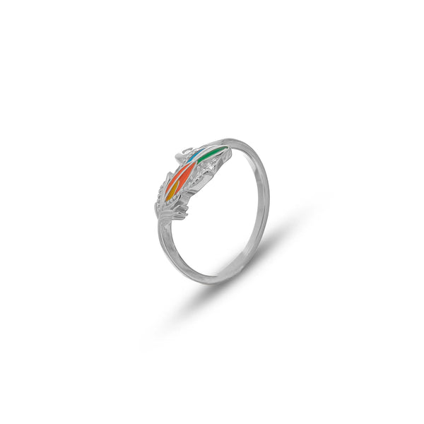 Silver Sunset Feather Ring