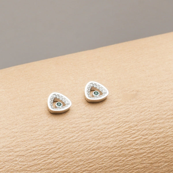 Emerald Gleam Triangle Studs
