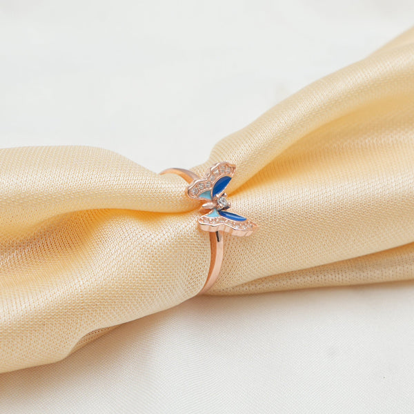 Rose Gold Sapphire Flutter Ring