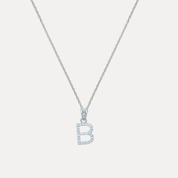 925 Silver "B" Initial Chain Pendant