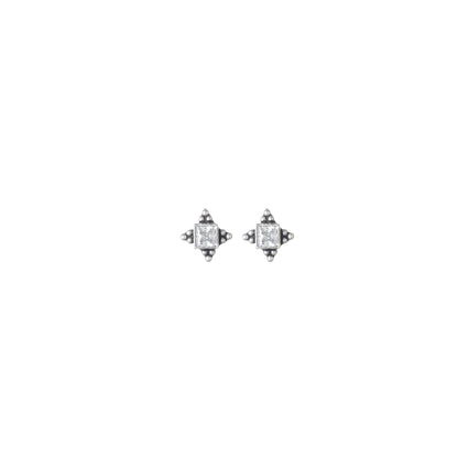 Square Halo Stud Earrings