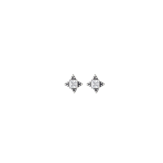Square Halo Stud Earrings
