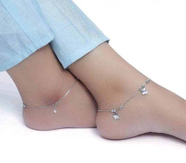 Silver Butterfly Breeze Anklet - tassyasilver.com