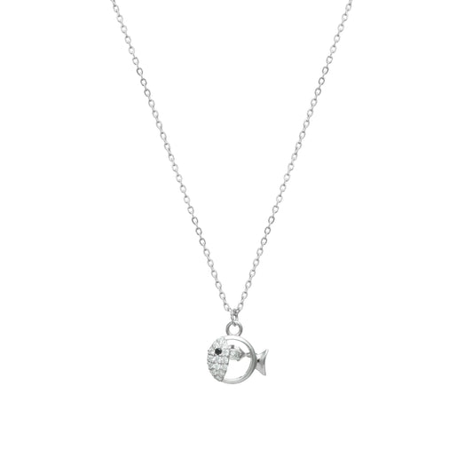 Silver Glimmer Fish Chain Pendant