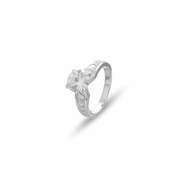 Silver Crown light Charm Ring