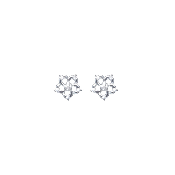 Tassya Silver Blossom Earrings – Elegant 925 silver earrings with floral design, perfect for daily wear and festive charm
