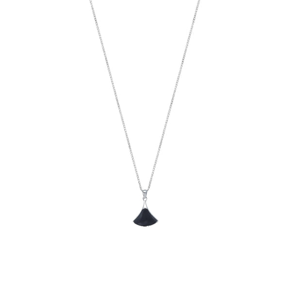 Silver Sleek Fan Drop Chain Pendant