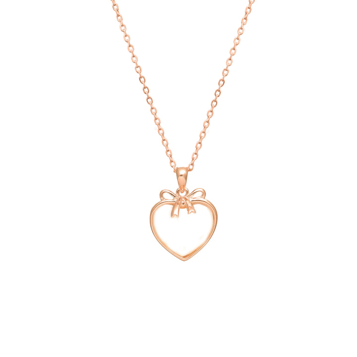 Tassya Rosy Heart Pendant – Romantic 925 silver chain with rose-toned heart charm, perfect for gifting and daily elegance.
