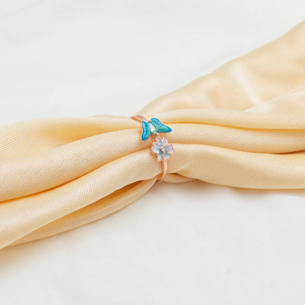Rose Gold Butterfly Bloom Ring