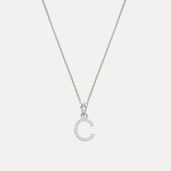 925 Silver "C" Initial Chain Pendant