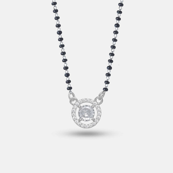 Classic Halo Silver Mangalsutra