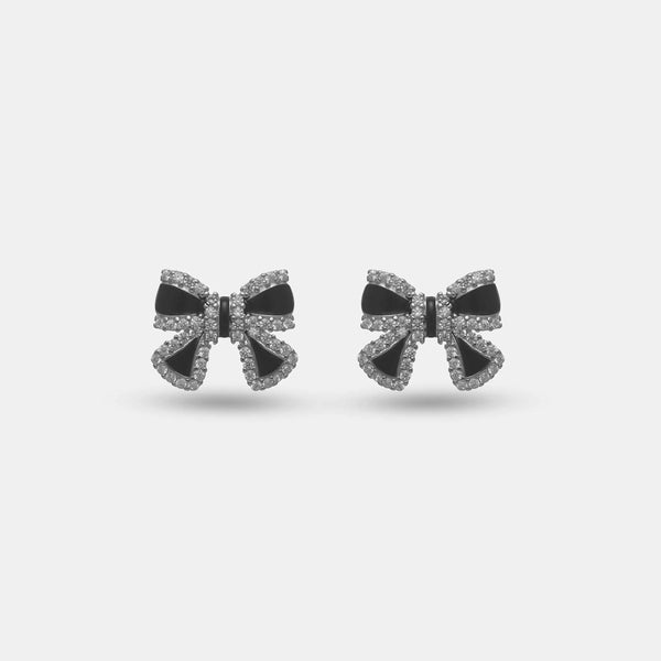 925 Silver Velvet Bow Studs