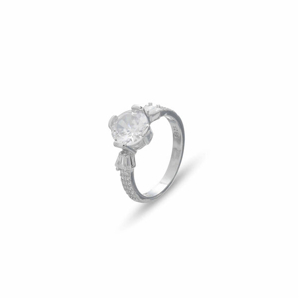 Silver Radiant Luxe Solitaire Ring
