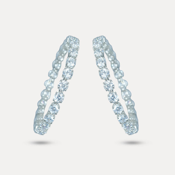 925 Sterling Silver Crystal Eternity Bangles For Women