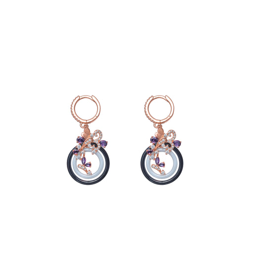 Rose gold Floral Sparkle Circles