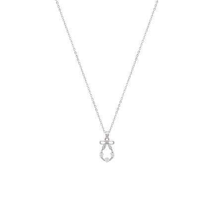 Silver  Crystal Bowdrop Chain Pendant