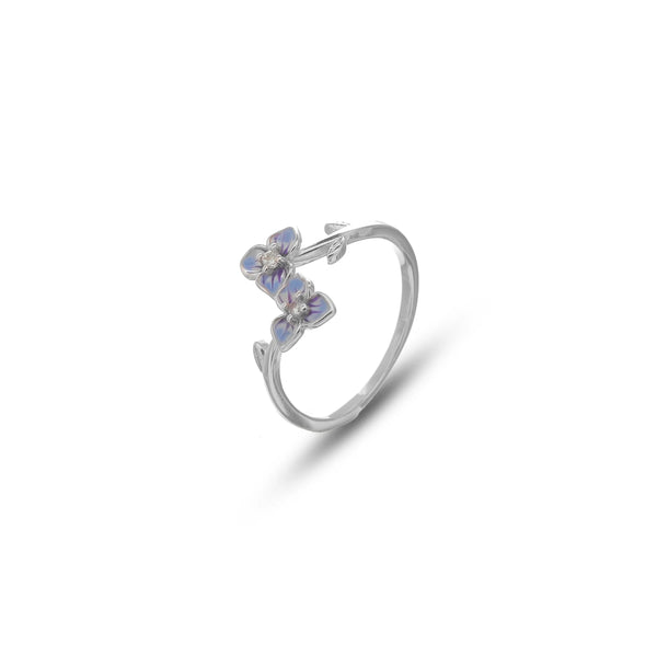 Silver Twin Bloom Ring