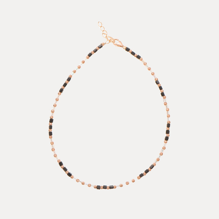 925 Sterling Black Bead Minimal Anklet for Women - tassyasilver.com