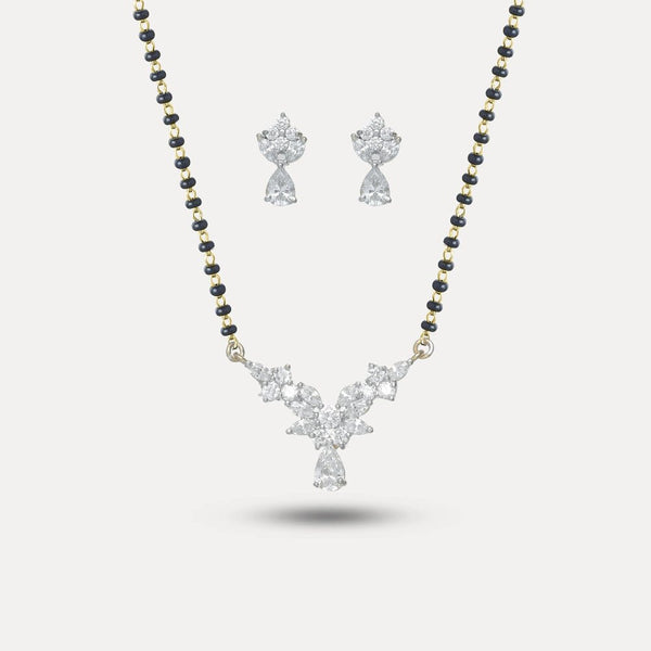 925 Silver Gold Crystal Harmony Mangalsutra Set
