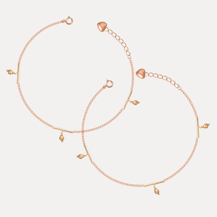 925 Sterling Golden Droplet Anklet for Women - tassyasilver.com