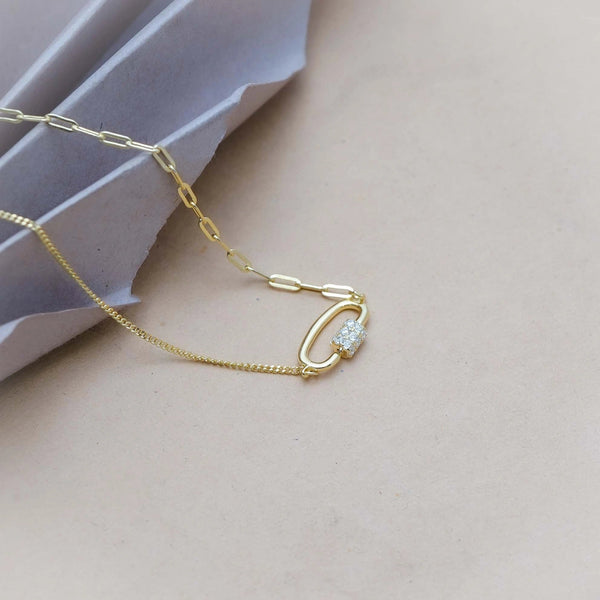 925 Silver Golden Link Chain Pendant