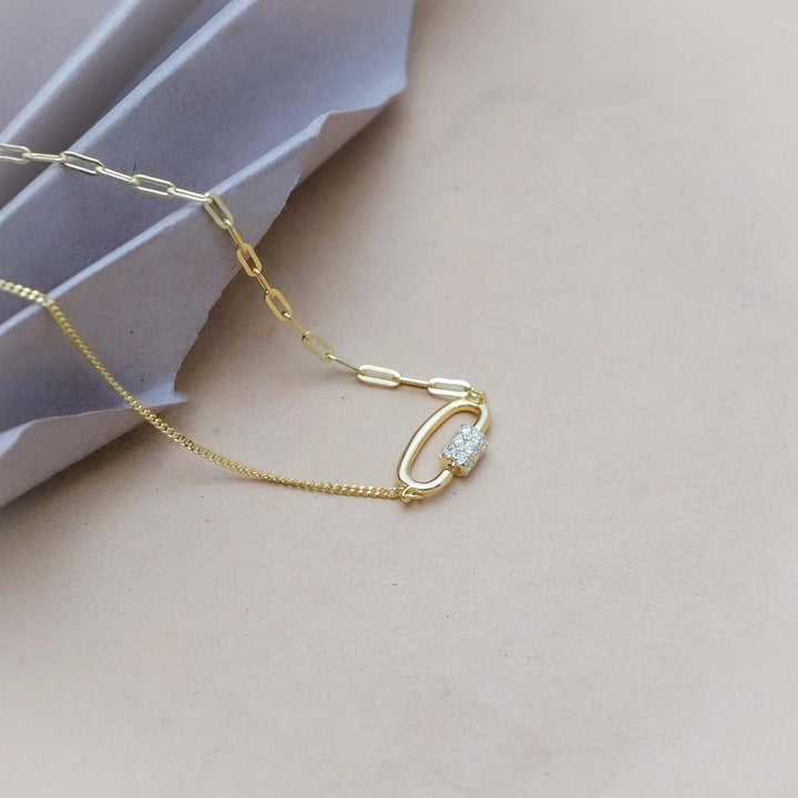 925 Sterling Golden Link Chain Pendant for Women - tassyasilver.com